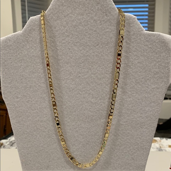14K Gold Plated Chain Necklace For Men/Women. - Picture 1 of 4